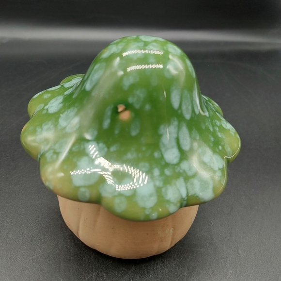 Ceramic Mushroom Garden Statue, Green Toadstool, Mushroom Figurine, Fairy Garden - Picture 9 of 14